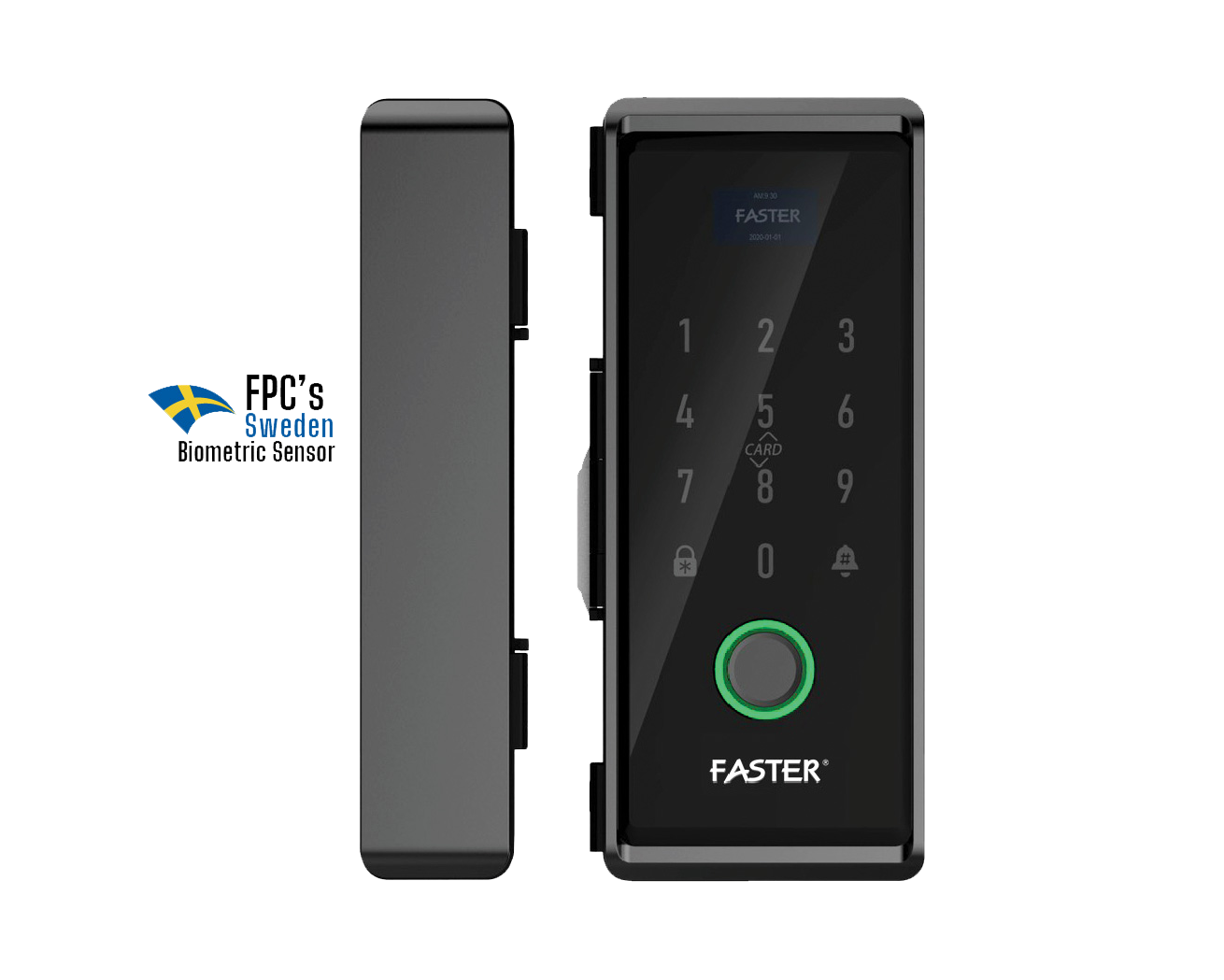 Khoá vân tay cửa kính FSG01 BL