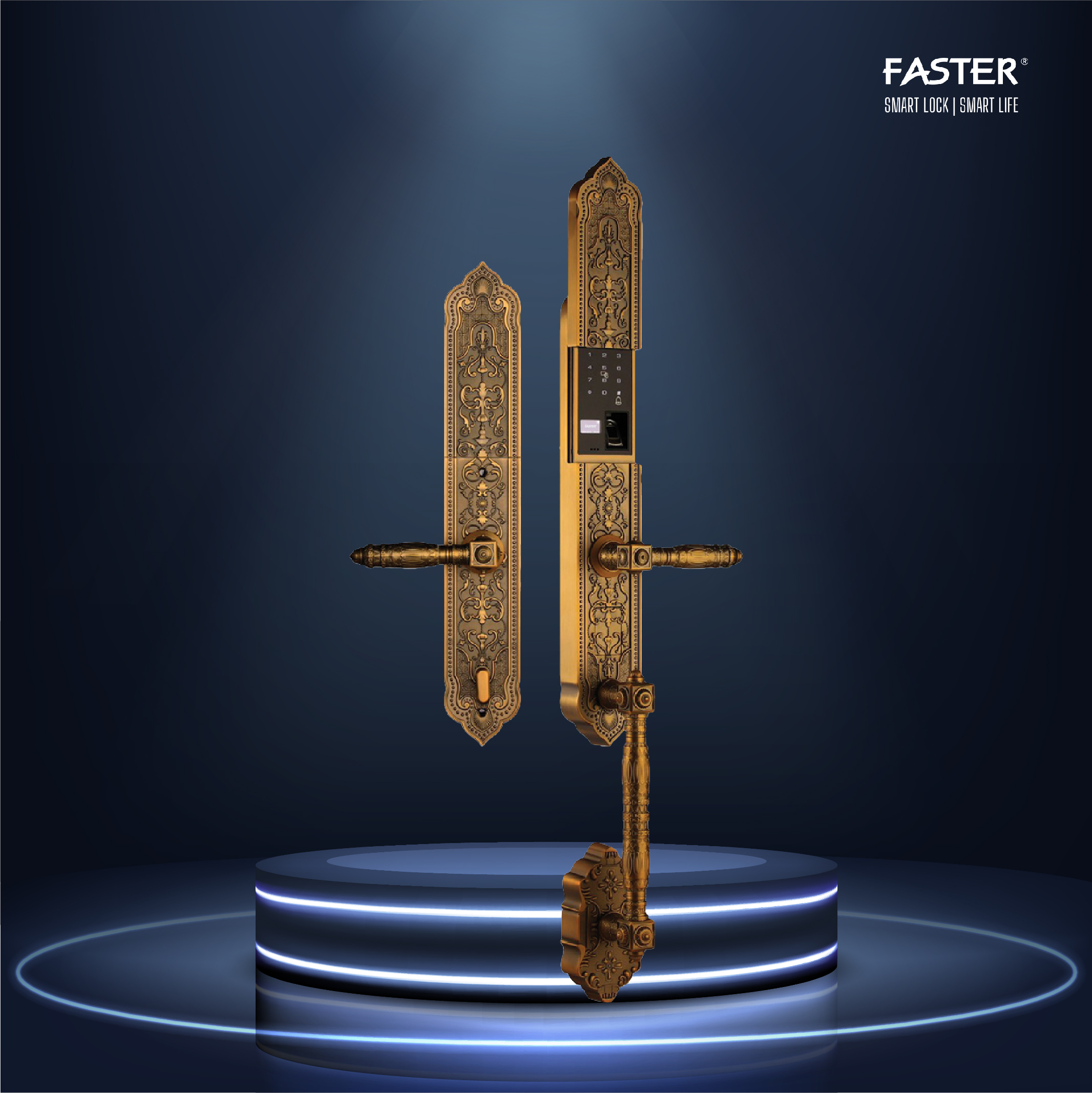 Khóa cửa đại sảnh FS009 AC Khóa cửa thông minh Faster Khóa cửa vân tay Faster Khóa cửa thông minh thẻ từ Khóa cửa thông minh khuôn mặt Face ID Khóa cửa thông minh cửa gỗ Khóa cửa thông minh cửa nhôm Khóa cửa thông minh cửa sắt