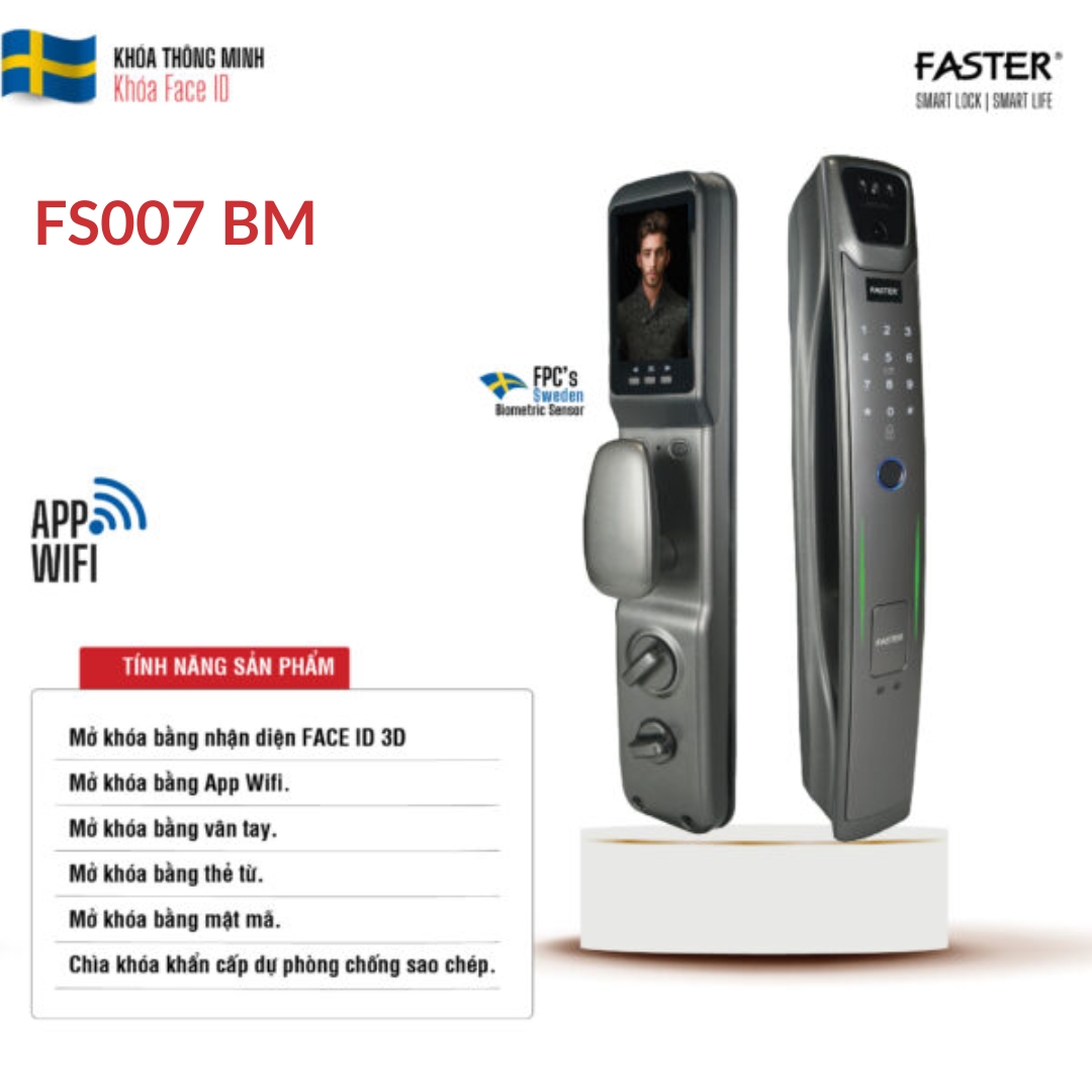 Khóa cửa nhận diện khuôn mặt FS007 BM Khóa cửa thông minh Faster Khóa cửa vân tay Faster Khóa cửa thông minh thẻ từ Khóa cửa thông minh khuôn mặt Face ID Khóa cửa thông minh cửa gỗ Khóa cửa nhận diện khuôn mặt FS007 BM Khóa cửa thông minh Faster Khóa cửa vân tay Faster Khóa cửa thông minh thẻ từ Khóa cửa thông minh khuôn mặt Face ID Khóa cửa thông minh cửa gỗ