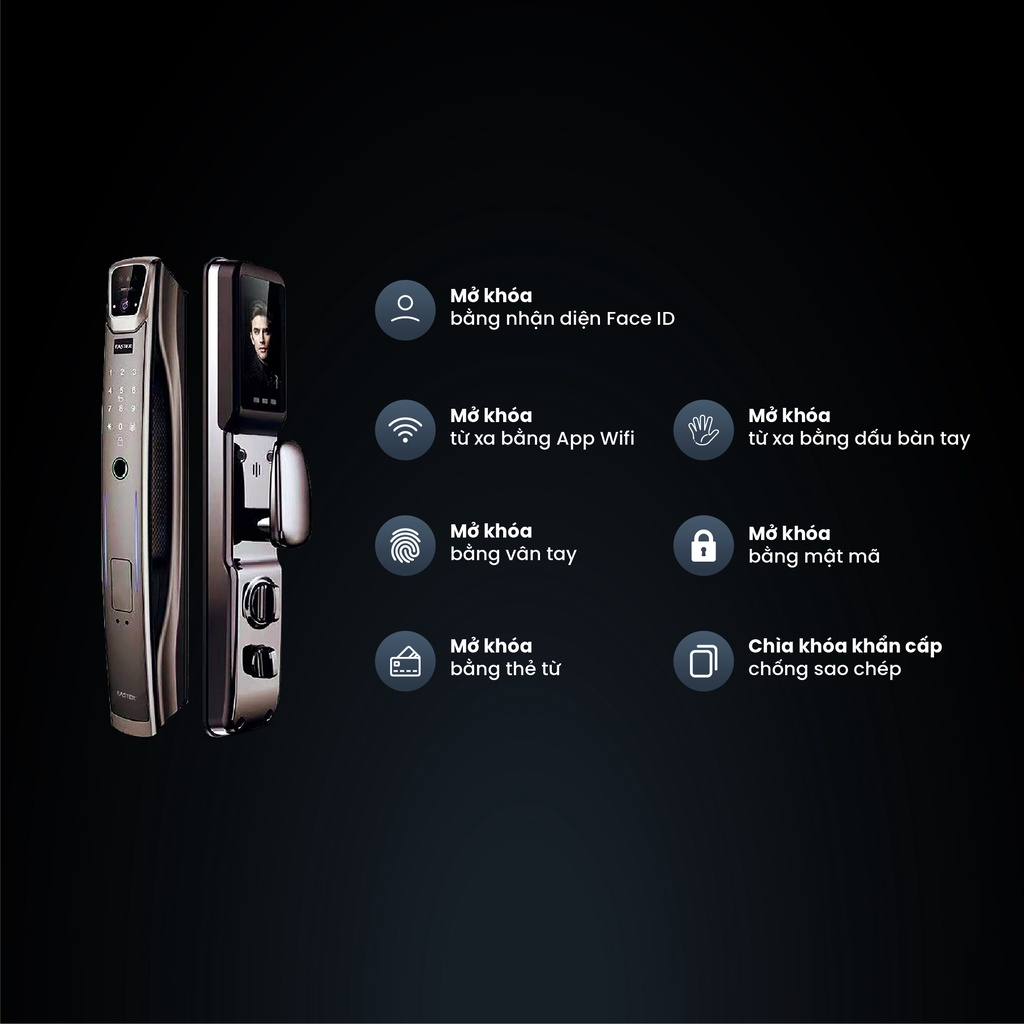 khóa cửa thông minh có camera nhận diện face id