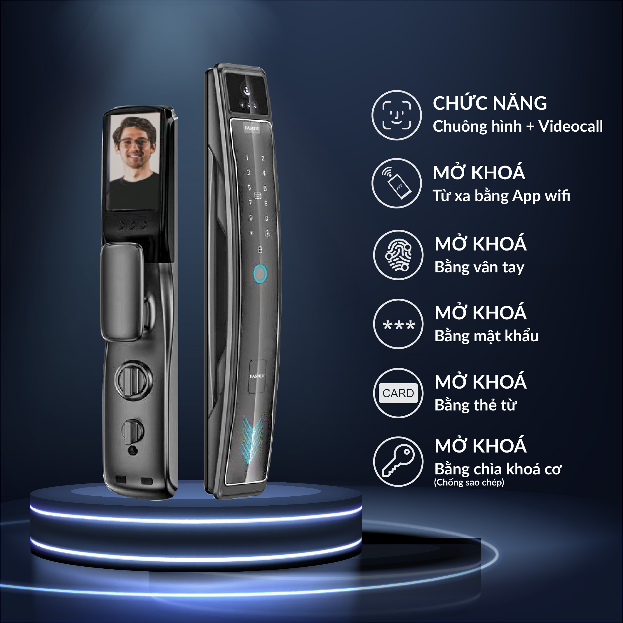 khóa có camera video call vân tay 
