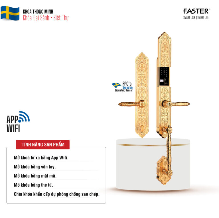 Khóa cửa đại sảnh FS009 24K