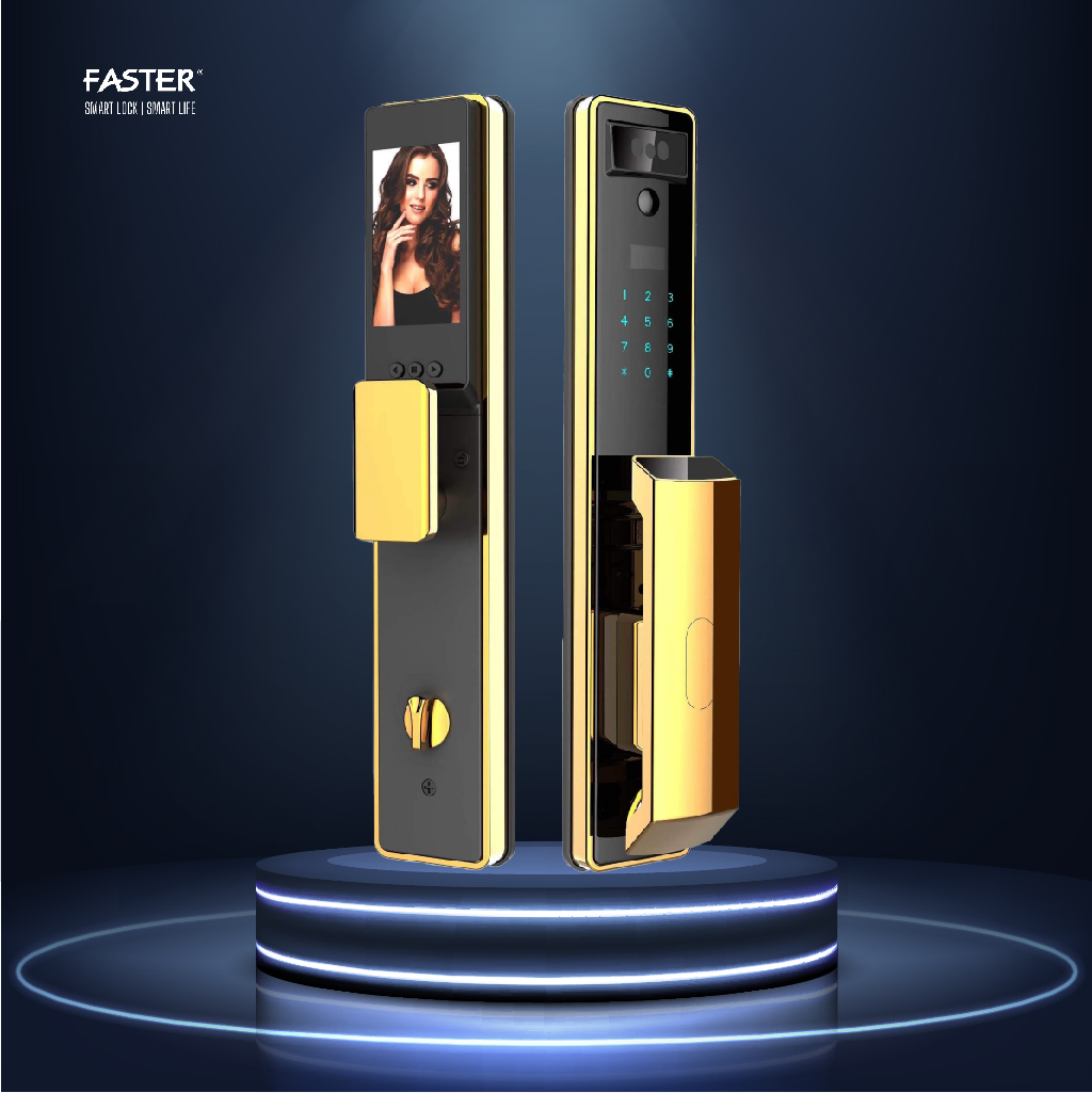 Khóa cửa nhận diện khuôn mặt FS029-24K Face ID Khóa cửa thông minh Faster Khóa cửa vân tay Faster Khóa cửa thông minh thẻ từ Khóa cửa thông minh khuôn mặt Face ID Khóa cửa thông minh cửa gỗ Khóa cửa thông minh cửa nhôm Khóa cửa thông minh cửa sắt