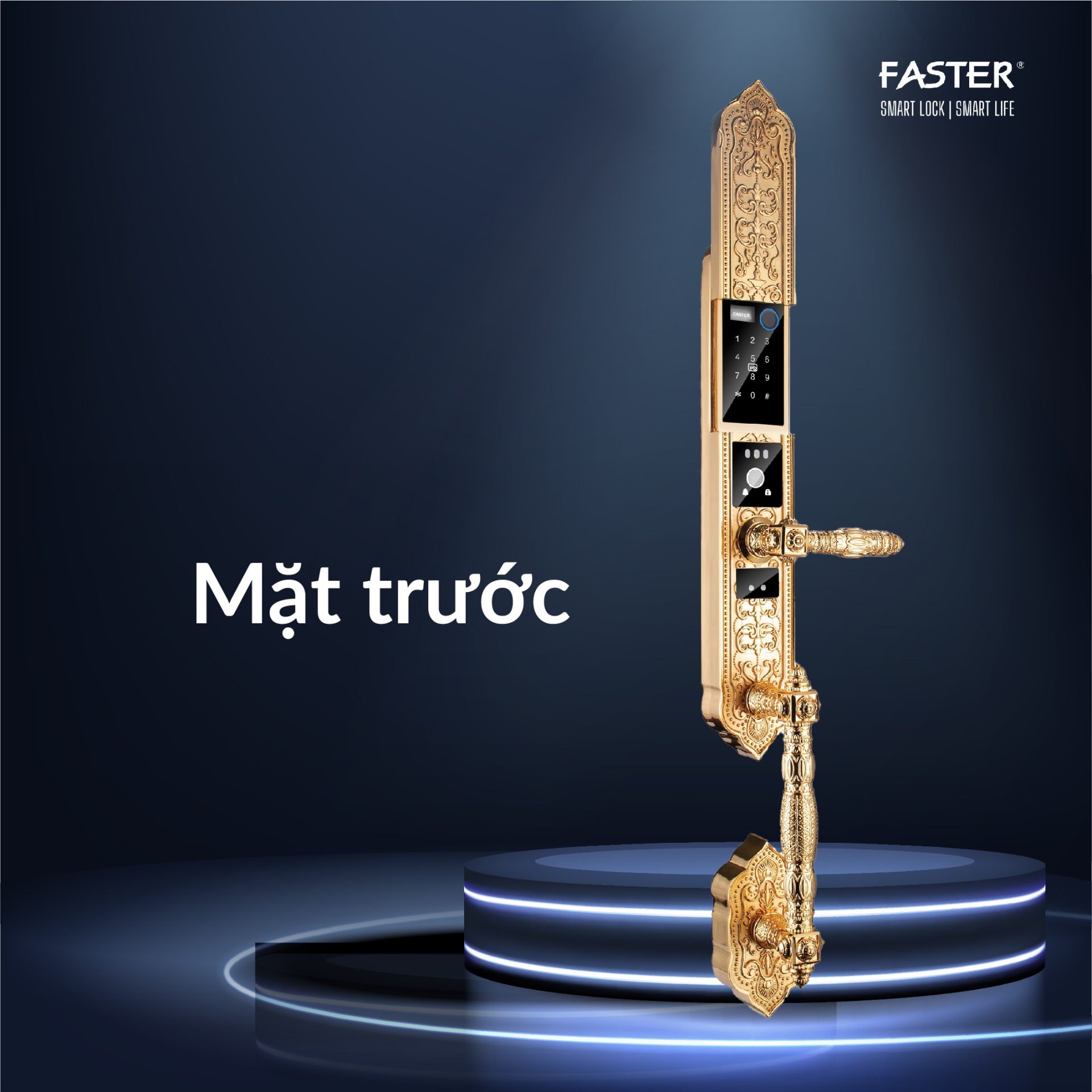 Khóa cửa đại sảnh FS009 24K BRASS