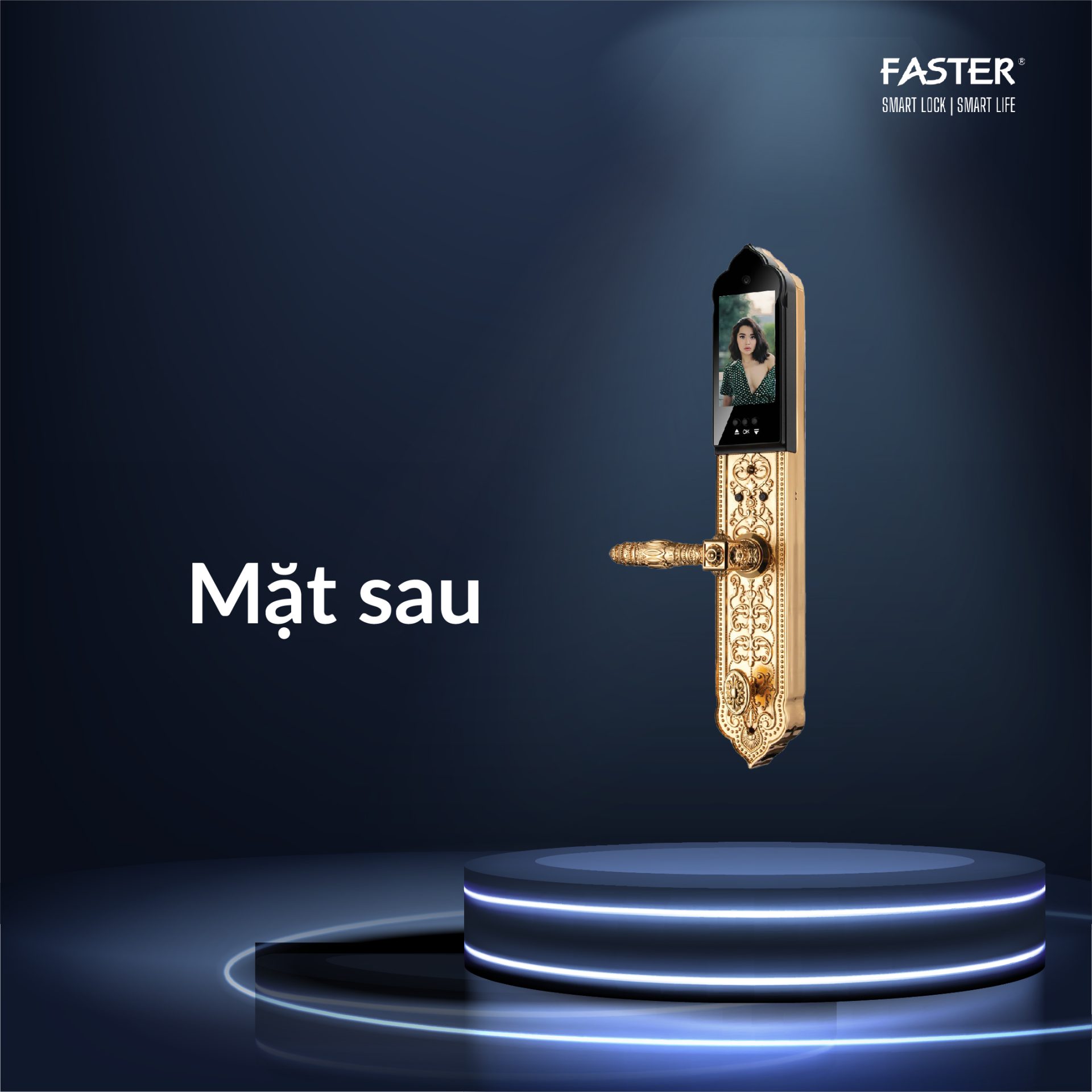 Khóa cửa đại sảnh FS009 24K BRASS