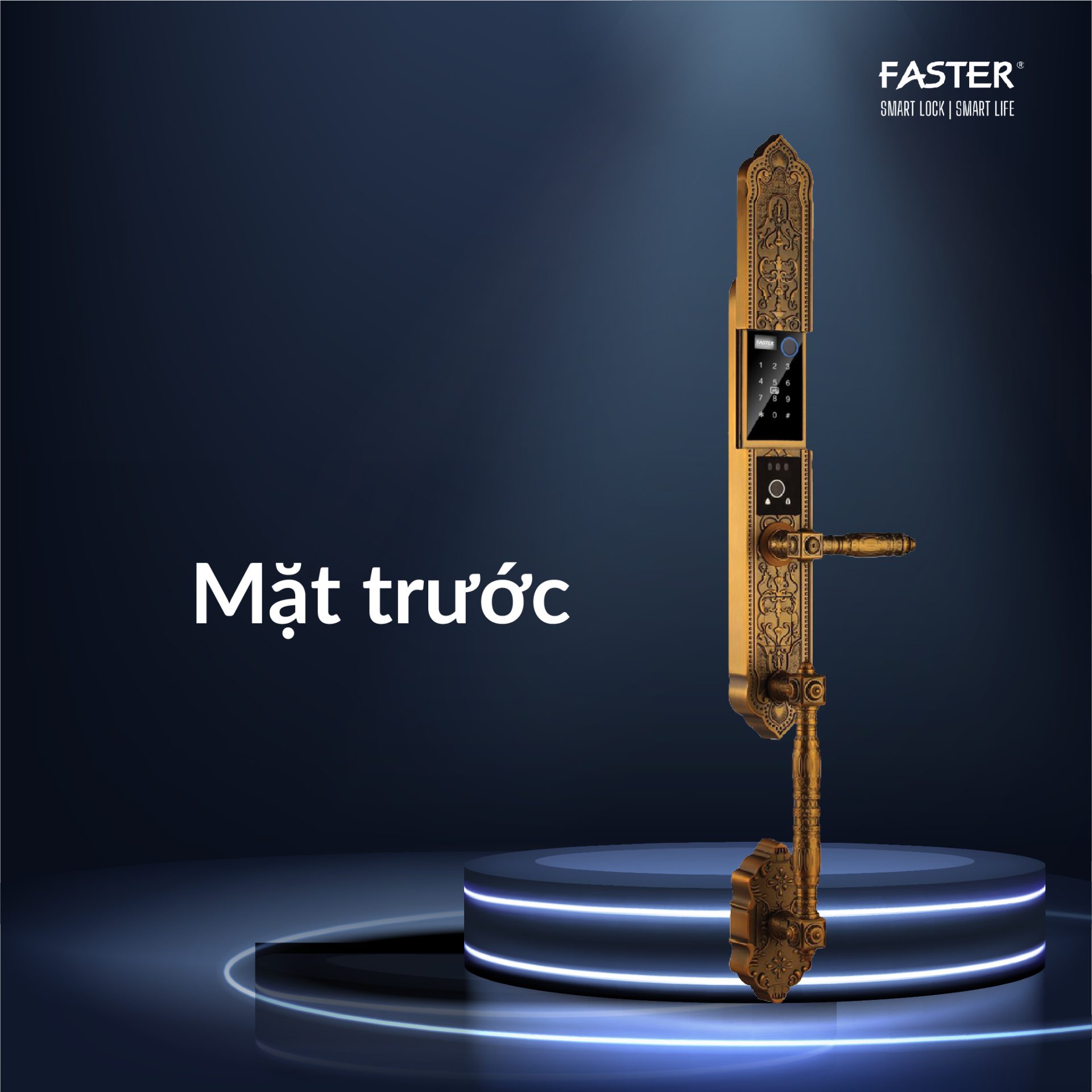 Khóa cửa đại sảnh FS009 GB BRASS