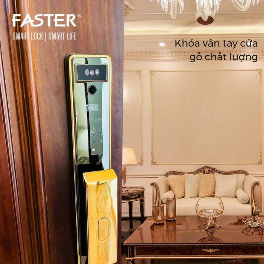 Khóa vân tay cửa gỗ giá rẻ, chất lượng nâng tầm an ninh Khóa cửa thông minh Faster Khóa cửa vân tay Faster Khóa cửa thông minh thẻ từ Khóa cửa thông minh khuôn mặt Face ID Khóa cửa thông minh cửa gỗ Khóa cửa thông minh cửa nhôm Khóa cửa thông minh cửa sắt