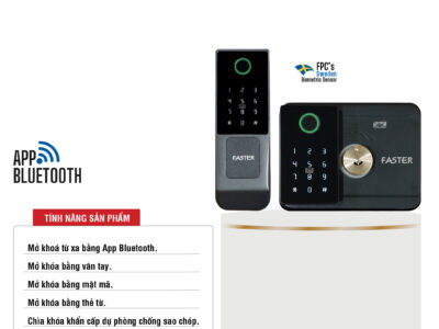 Khóa vân tay cửa cổng FS M01 Khóa cửa thông minh Faster Khóa cửa vân tay Faster Khóa cửa thông minh thẻ từ Khóa cửa thông minh khuôn mặt Face ID Khóa cửa thông minh cửa cổng