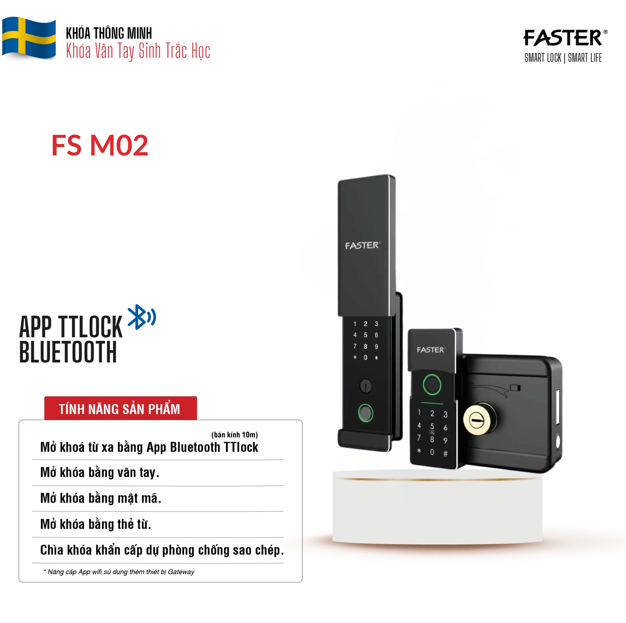 Khóa vân tay cửa cổng FS M02 Khóa vân tay cửa cổng FS M02