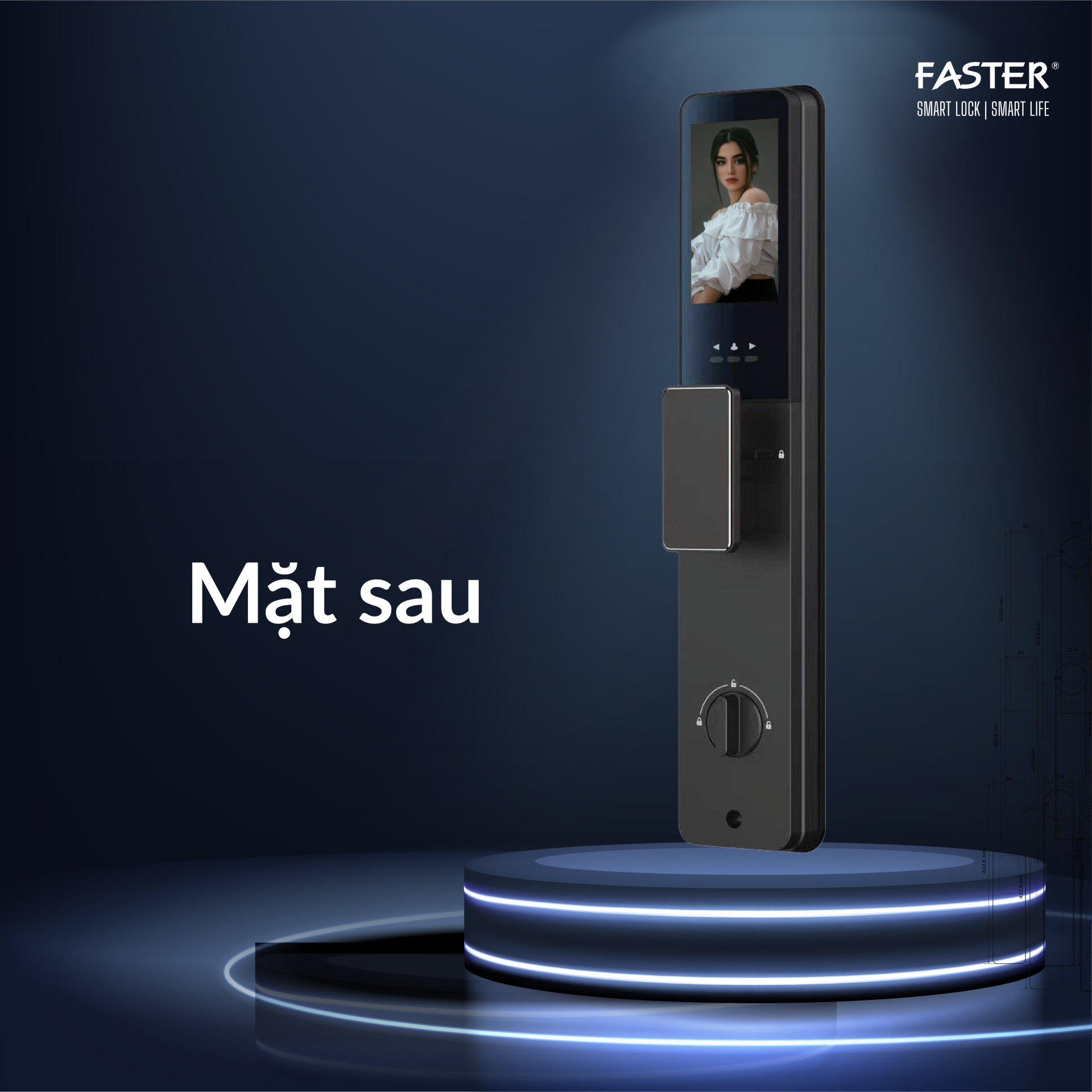 Khoá cửa nhận diện khuôn mặt FS SMART AI 01