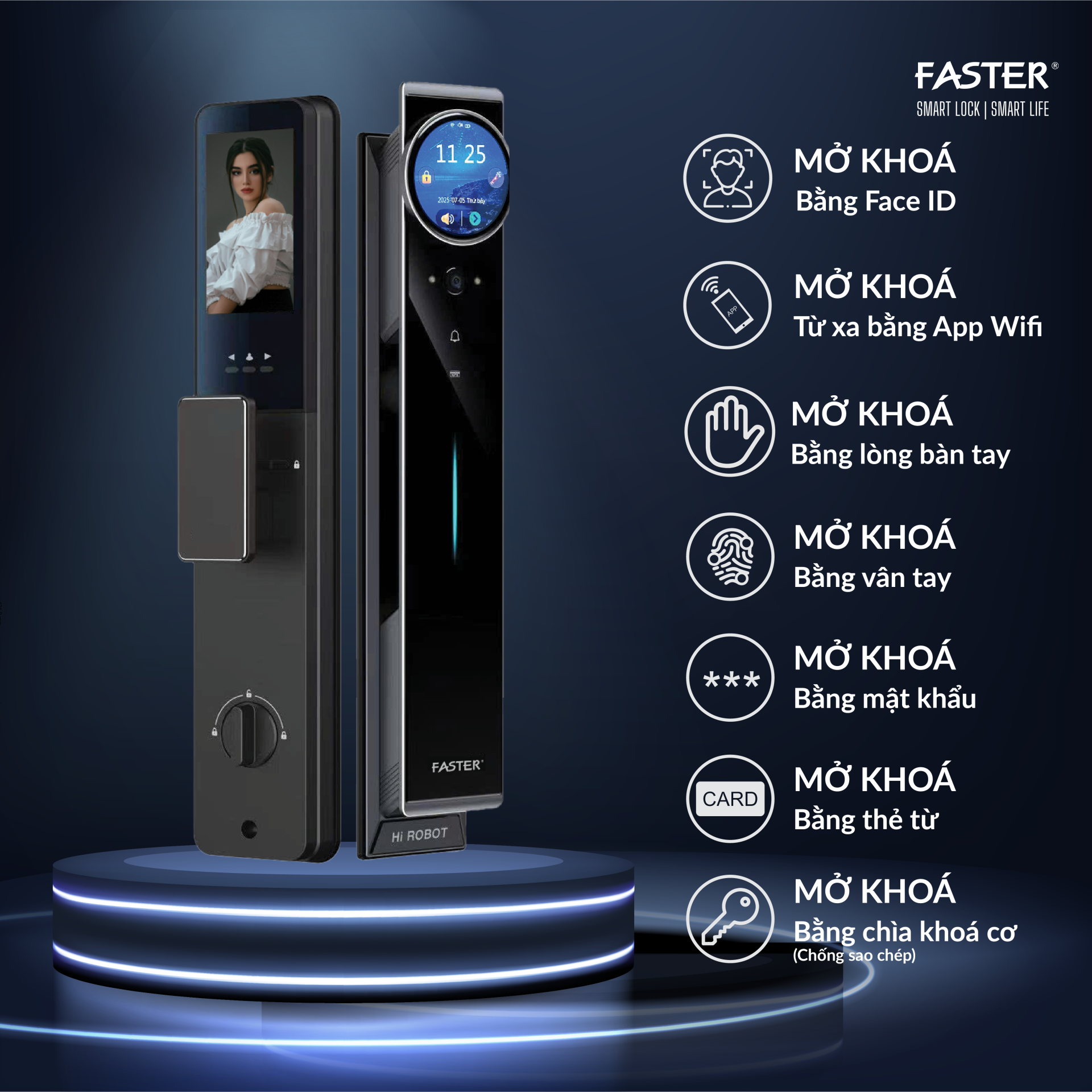 Khoá cửa nhận diện khuôn mặt FS SMART AI 01