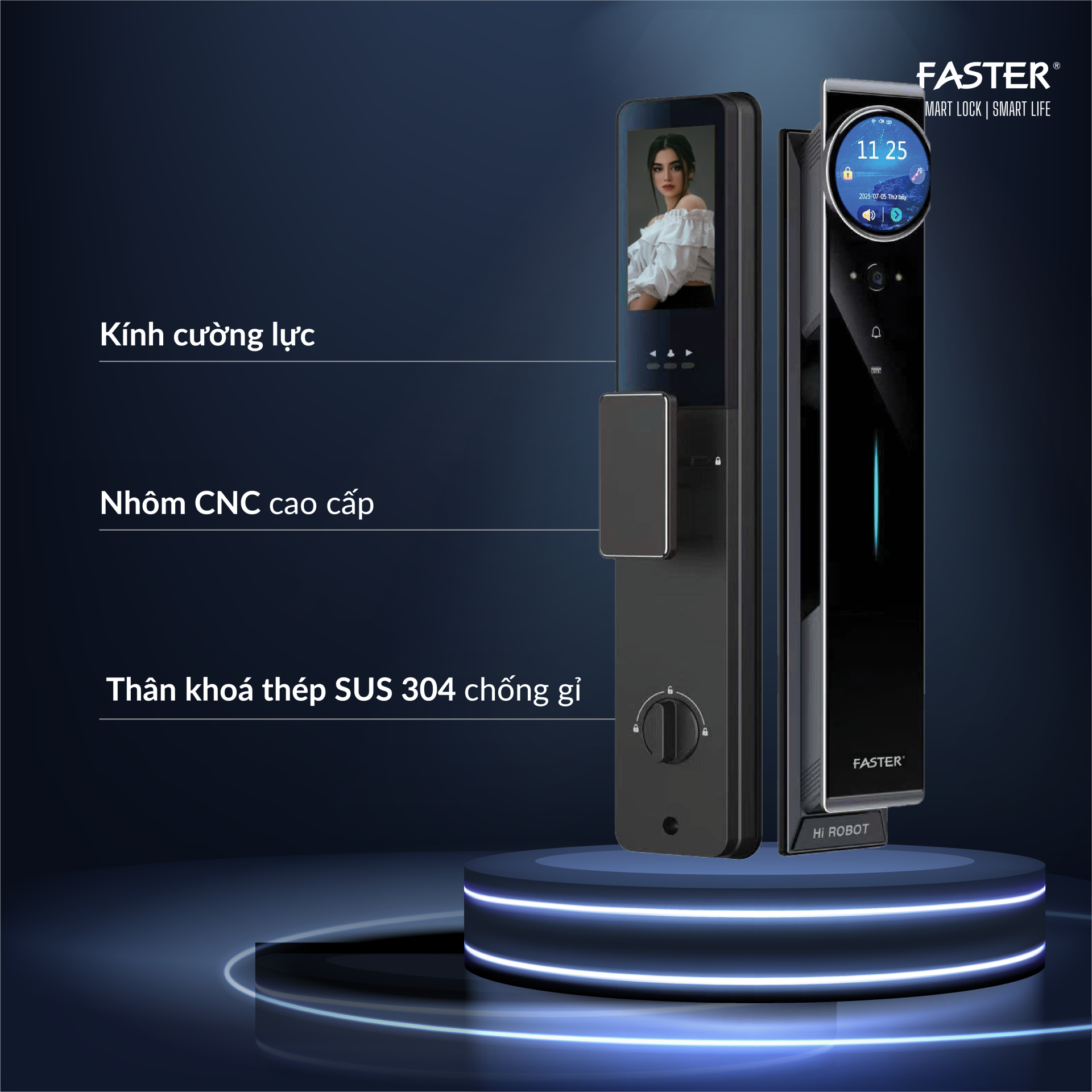 Khoá cửa nhận diện khuôn mặt FS SMART AI 01