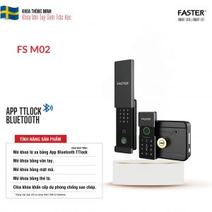 Khóa vân tay cửa cổng FS M02 Khóa cửa thông minh Faster Khóa cửa vân tay Faster Khóa cửa thông minh thẻ từ Khóa cửa thông minh khuôn mặt Face ID Khóa cửa thông minh cửa cổng