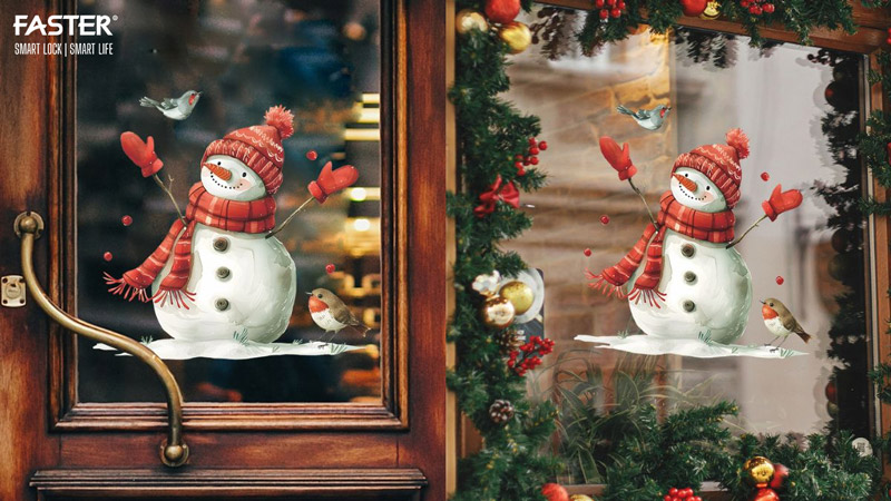 Trang trí noel ở cửa sổ