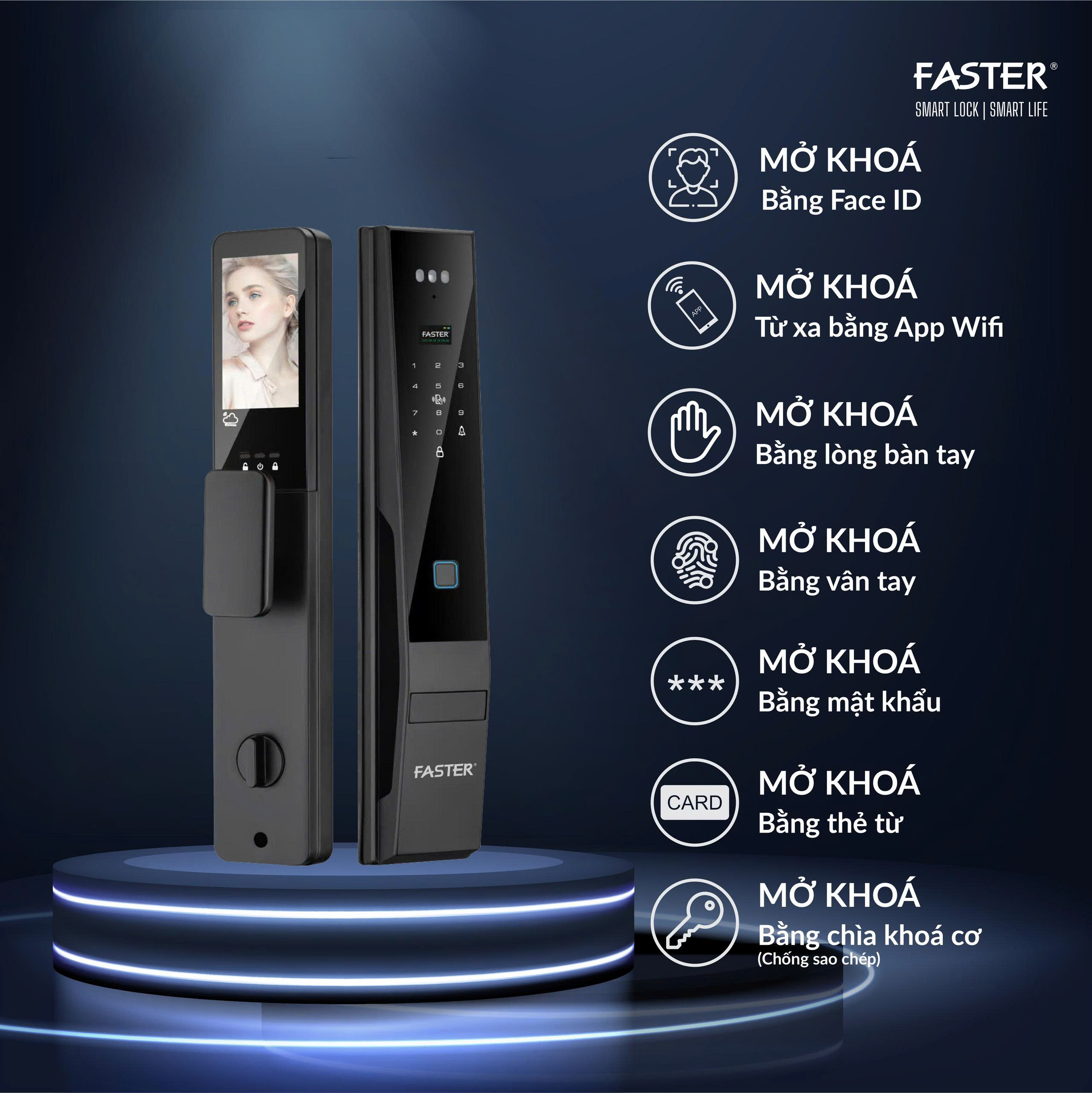 Khóa cửa nhận diện khuôn mặt FS006 Pro