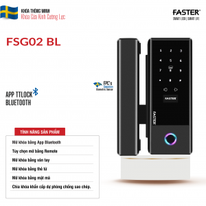 Khóa thông minh cửa kính FSG02 BL