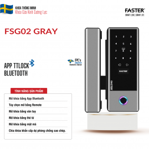 Khóa thông minh cửa kính FSG02 GRAY