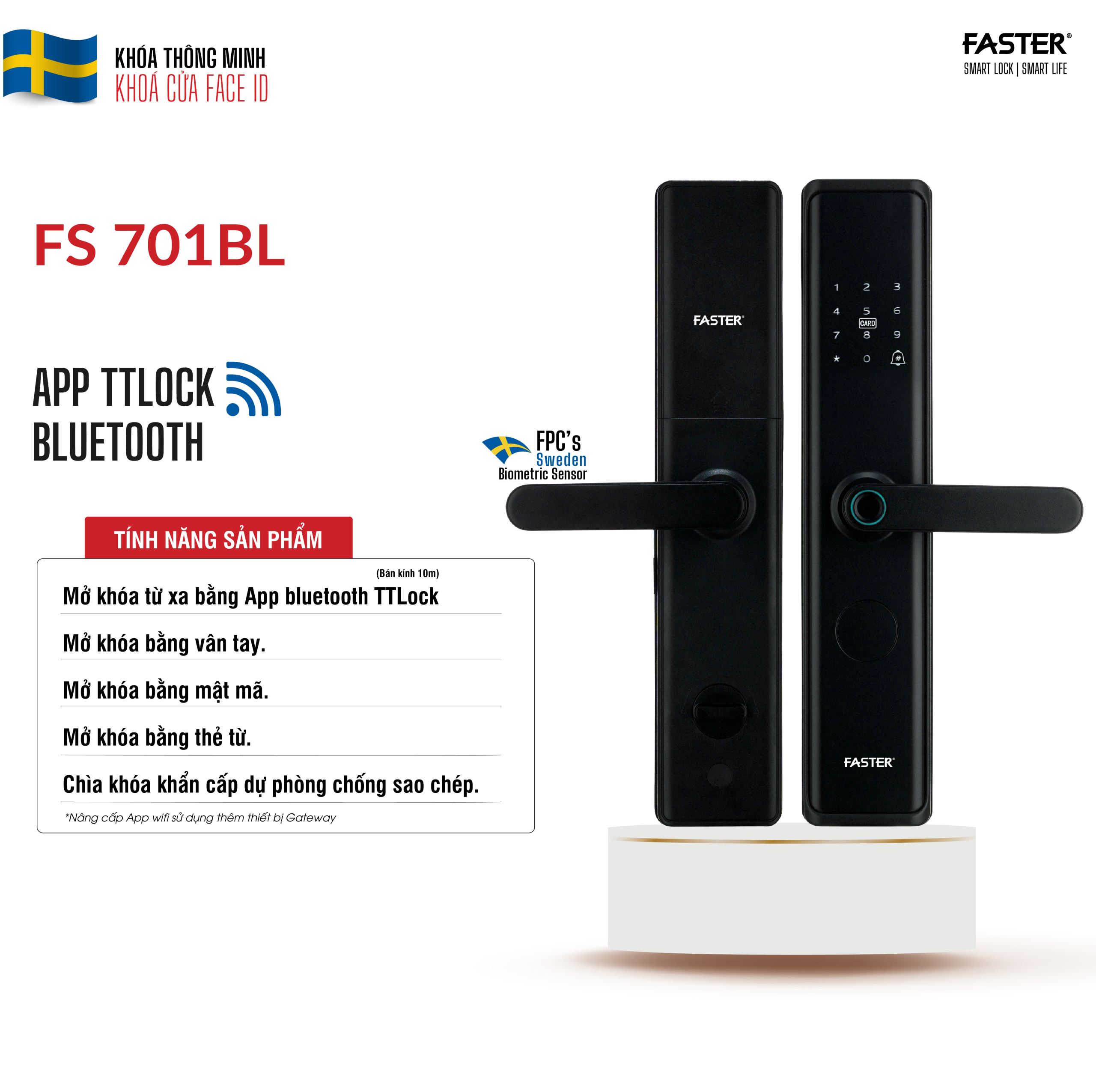 Khóa cửa vân tay FS701 BL
