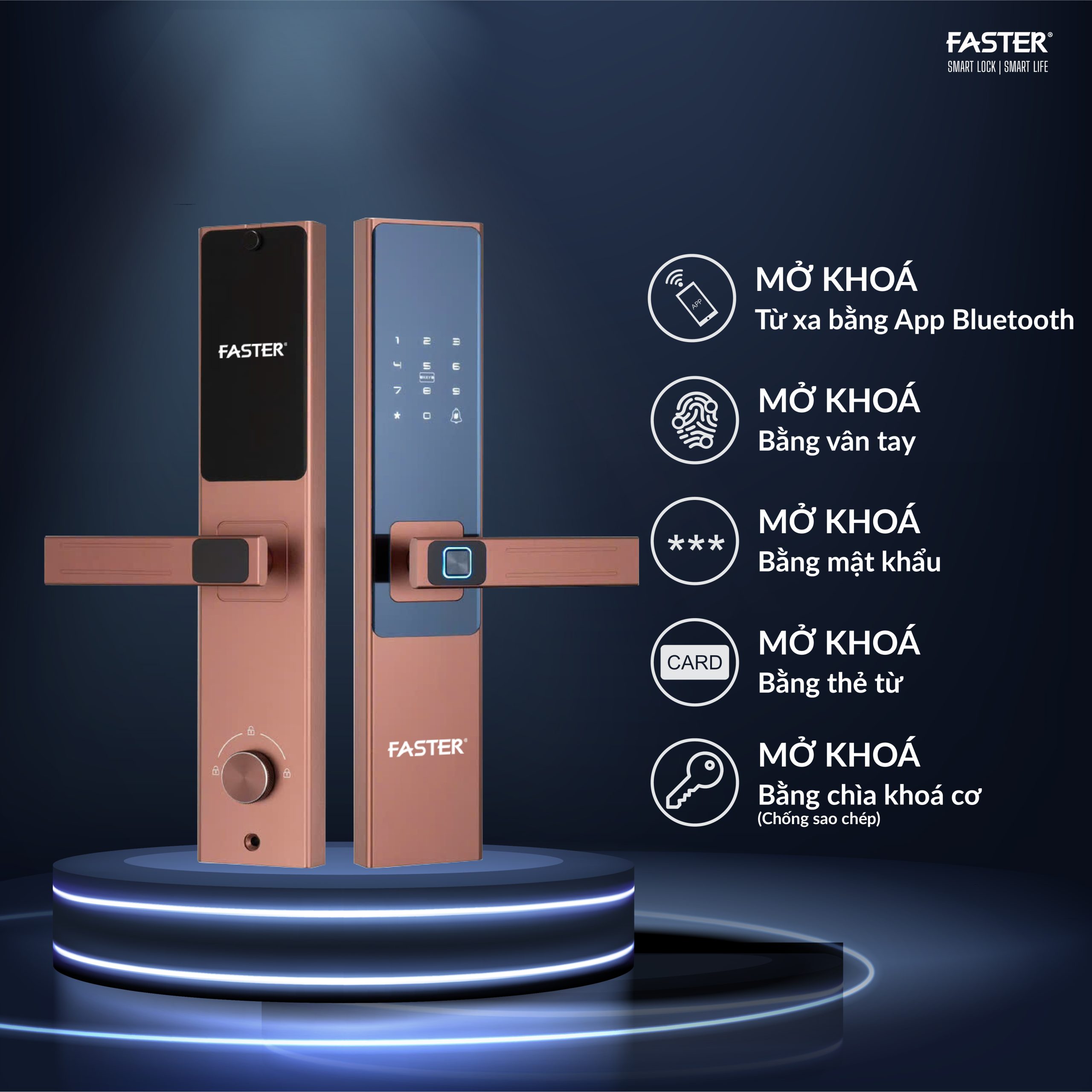 Ảnh các cách mở của khóa cửa vân tay fs 700 ac pro