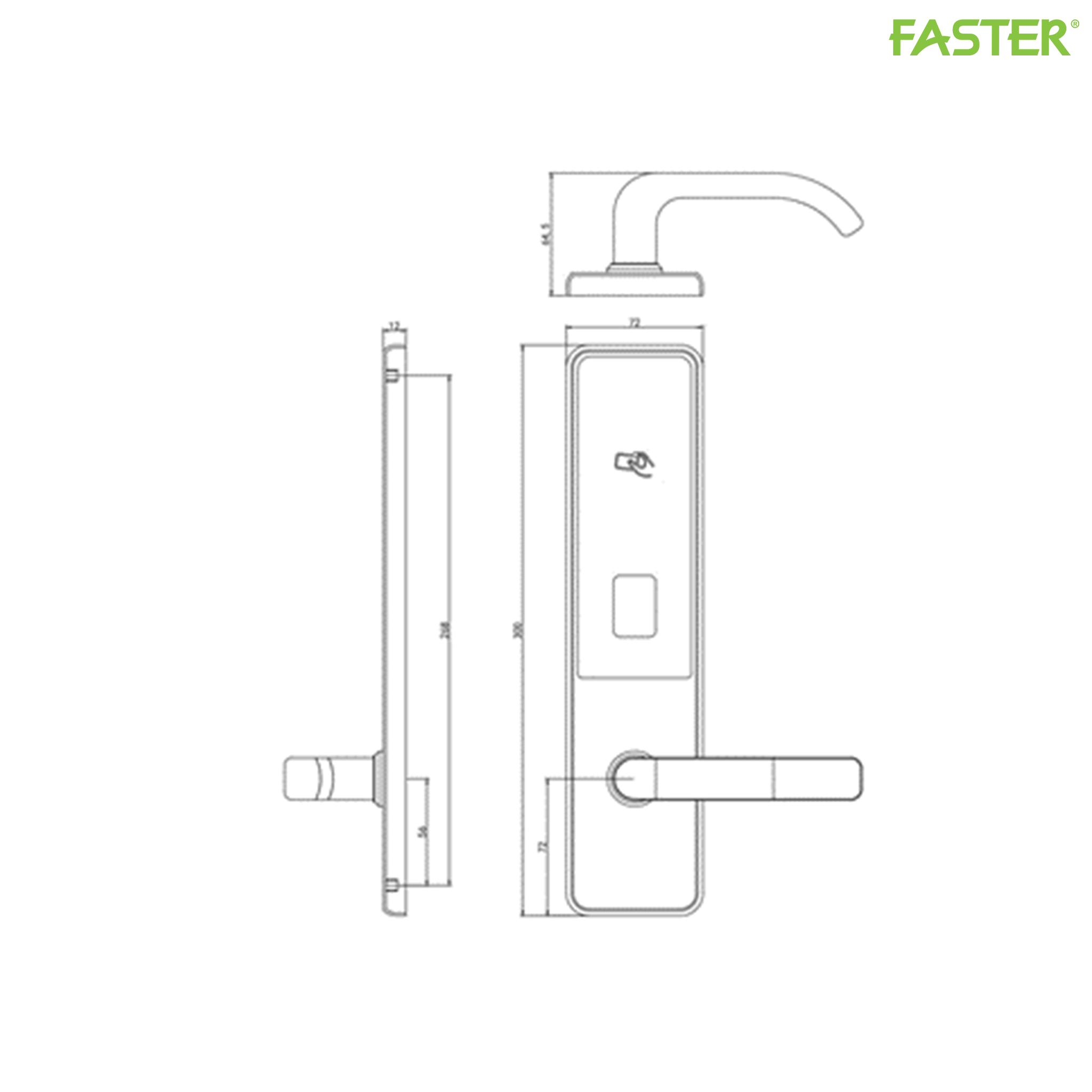 Bản vẽ kĩ thuật Khóa khách sạn FS 6083