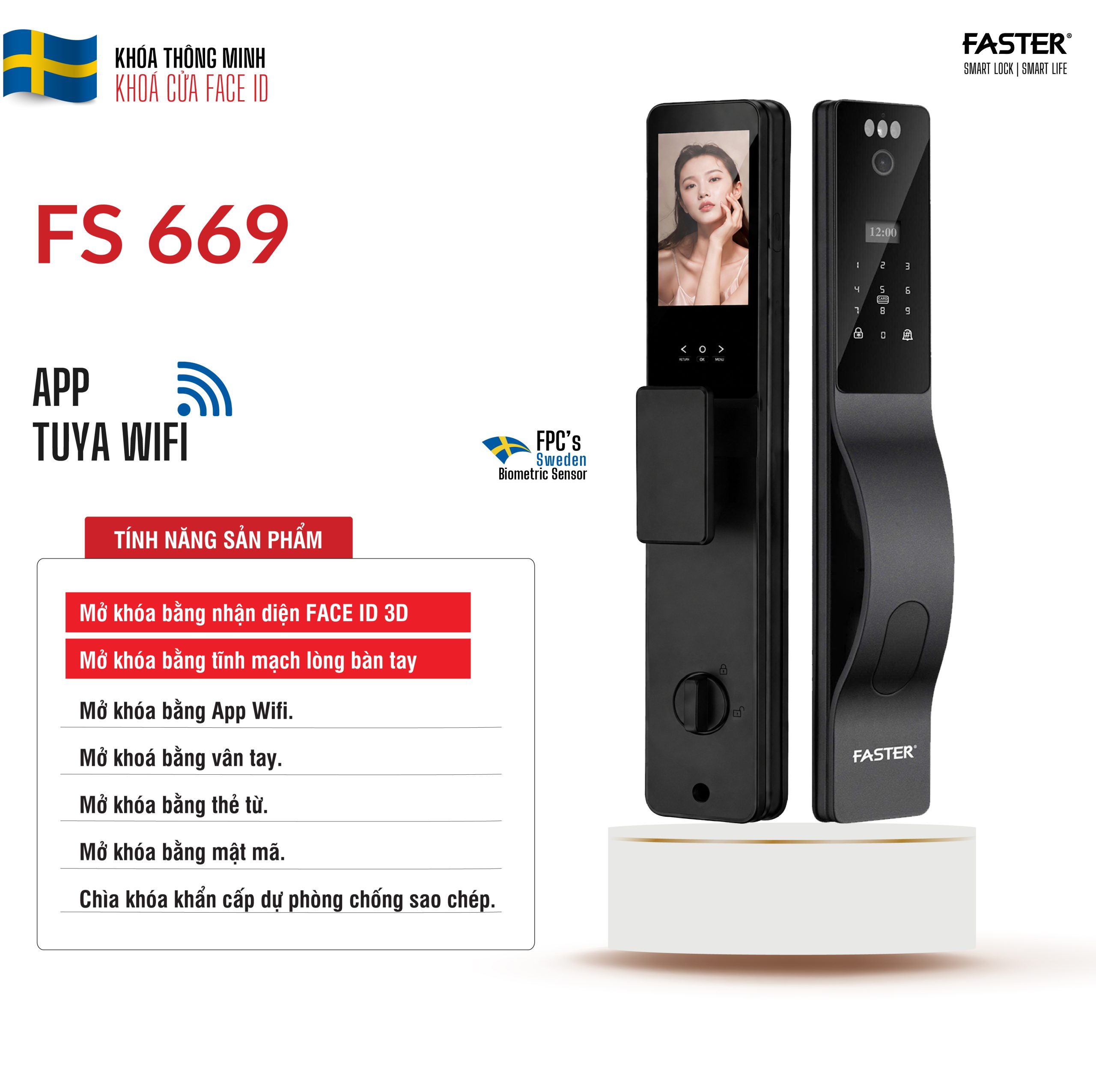 khóa cửa nhận diện khuôn mặt FS 669